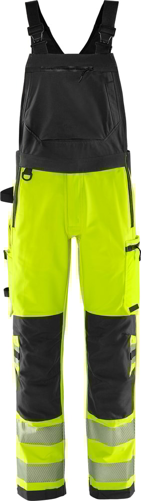 Fristads Høy synlighet Green stretch selebukser klasse 2 1031 GSTP Hi-Vis Gul / Svart D100