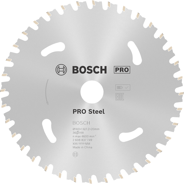 Bosch Sahanterä Standard for Steel, 160x1,6/1,2x20 mm, 36T