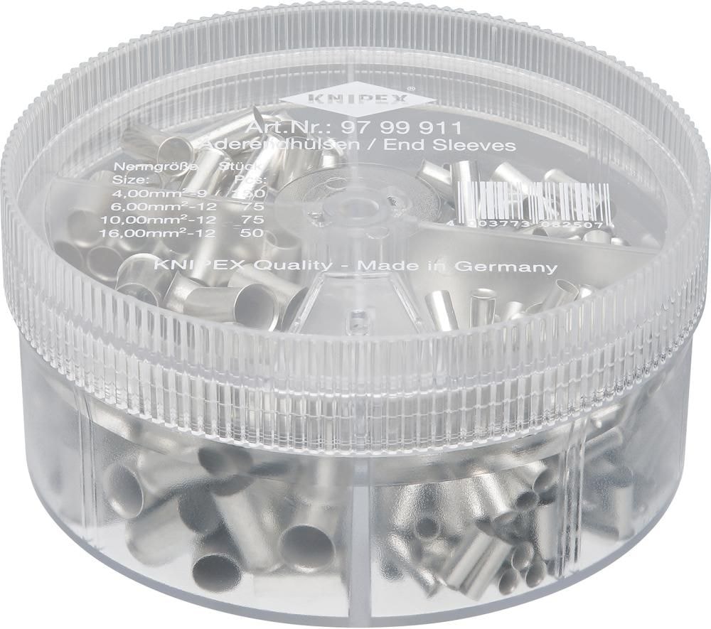 Knipex Ändhylssortiment oisolerade, 4,00-16,00mm², 350 delar, 9799911