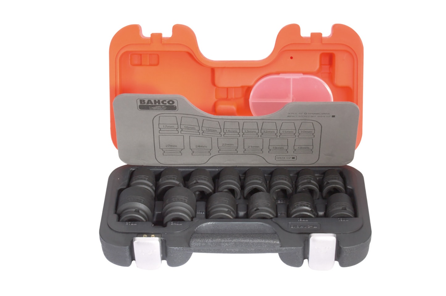 Bahco Krafthylsor D/S14 1/2'' i sats 10-27mm 6-kant 14 delar