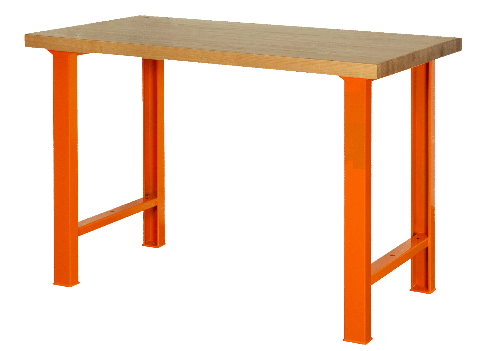Bahco Arbetsbänk med bänkskiva i kastanjeträ, orange ben 1500mm