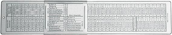 Format Gängmätare DIN, till M och Whitworthgängor, 260x50mm