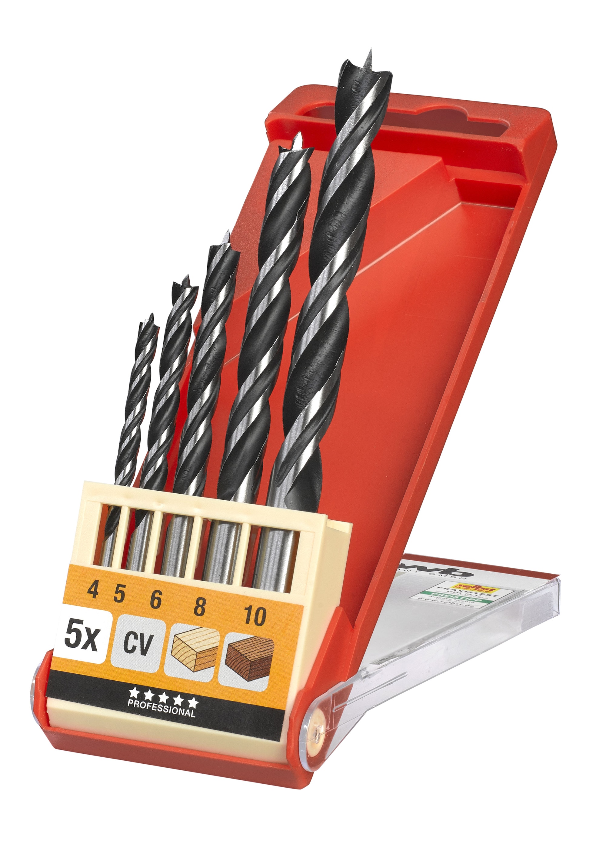 KWB Träborrsats 4-10mm i låda 5 delar