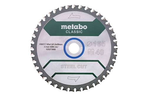 Metabo Sågklinga Steel Cut - Classic 165x20 Z40 FZFA/FZFA 4°