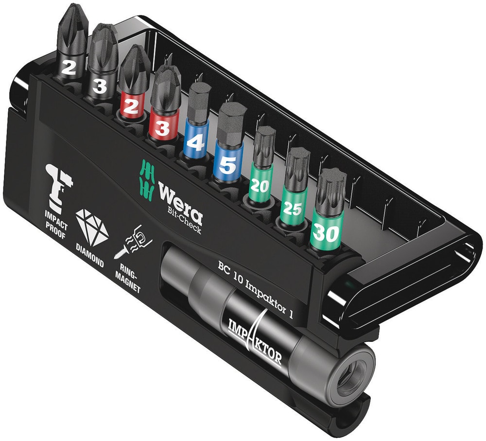 Wera Bitssats 10 Impaktor 1 SB-pack