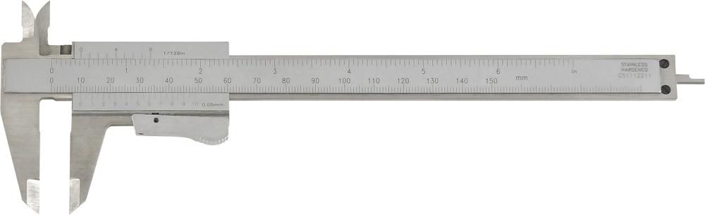 Formatskyvel 150 mm med parallaksefri avlesning og knappelåsing