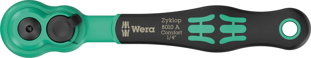 Wera 8010 B Zyklop Comfort-spärrhandtag, med omkopplingsspak, med 1/4"-fattning