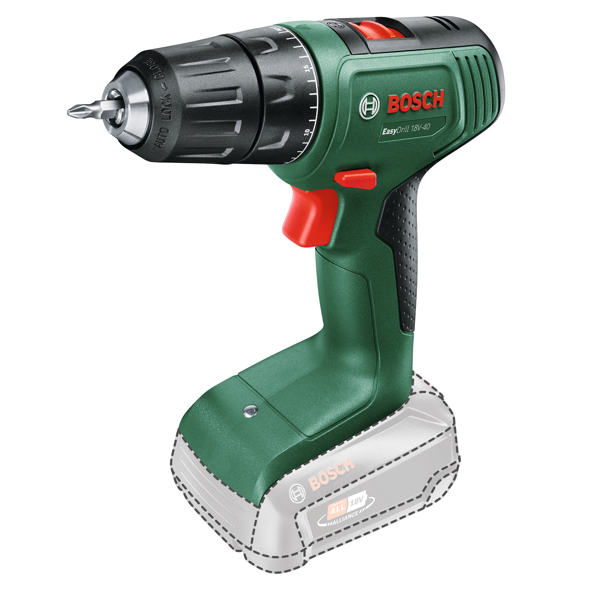 Bosch DIY Borrskruvdragare Easydrill 18V-40 med 2x2Ah batteri och laddare