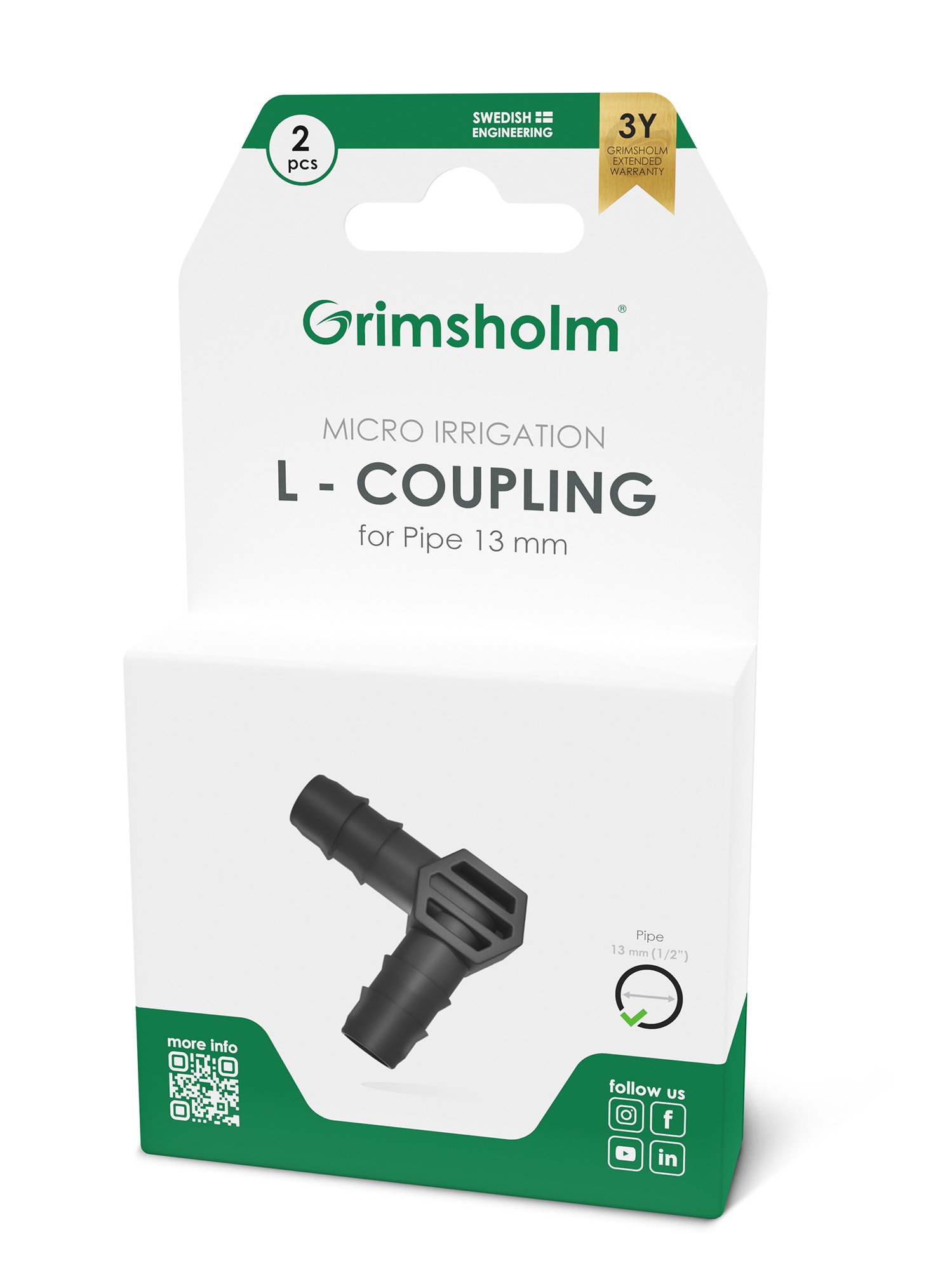 Grimsholm L-koppling 13 mm