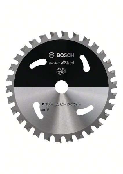 Bosch Standard for Steel-sirkelsagblad for batteridrevne sager 136x1,6/1,2x15,875 T30