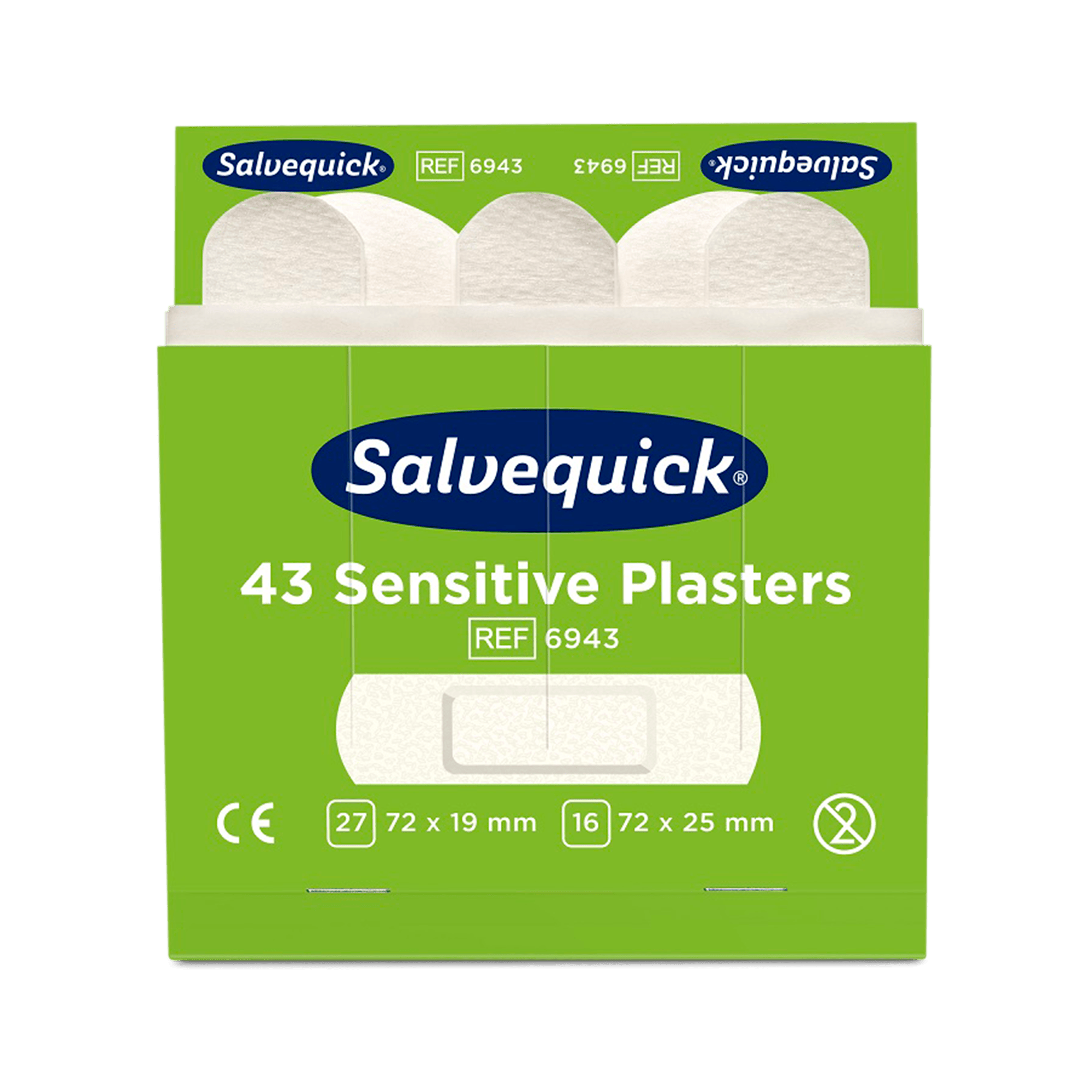 Cederroth Salvequick Refill Sensitive Plåster 6-pack (43 st/refill)
