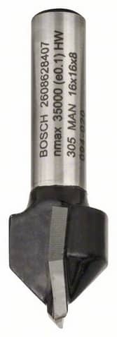 Bosch V-notfres, 8 mm, D1 16 mm, L 16 mm, G 45 mm, 90°