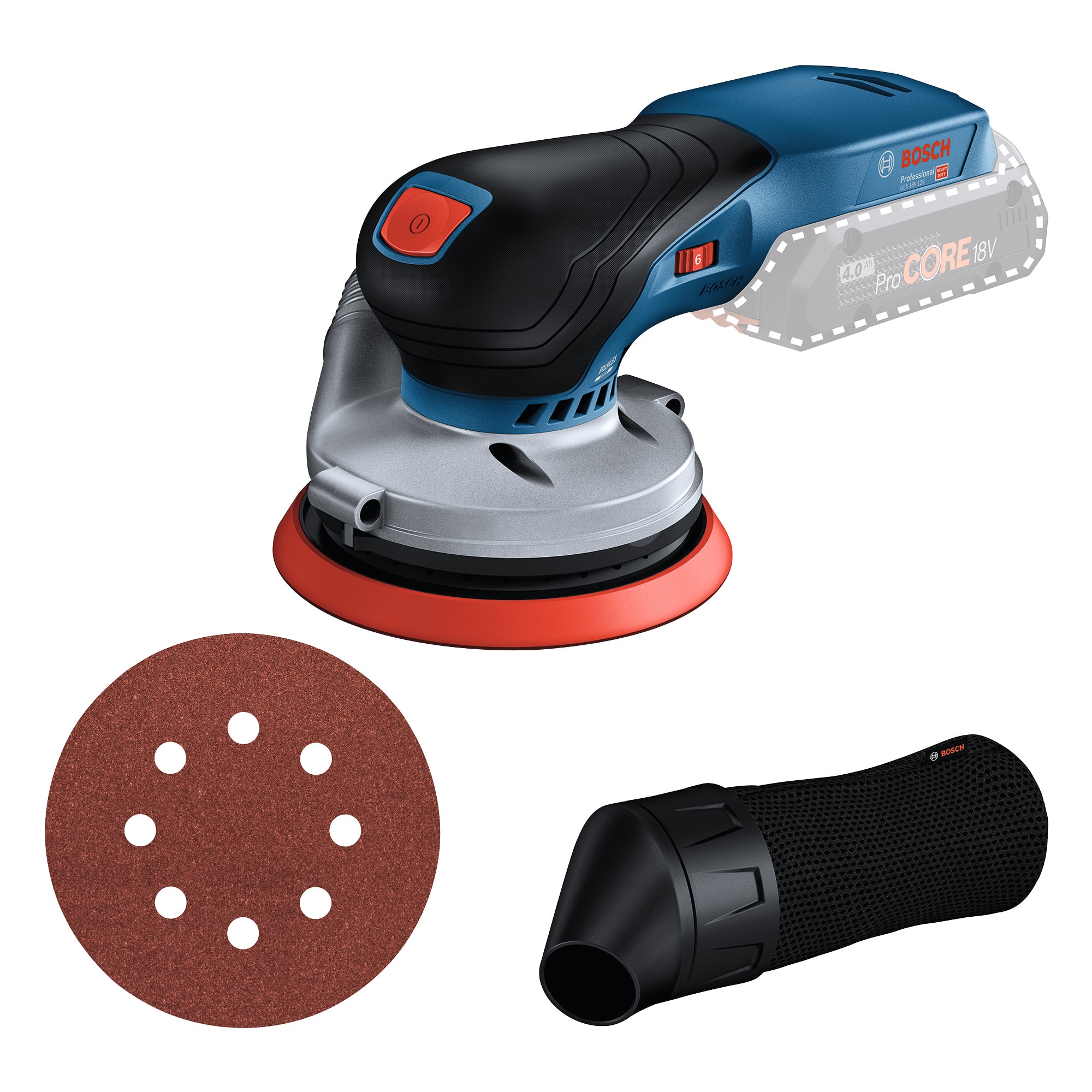 Bosch Excenterslip Gex 18V-125 utan batteri och laddare