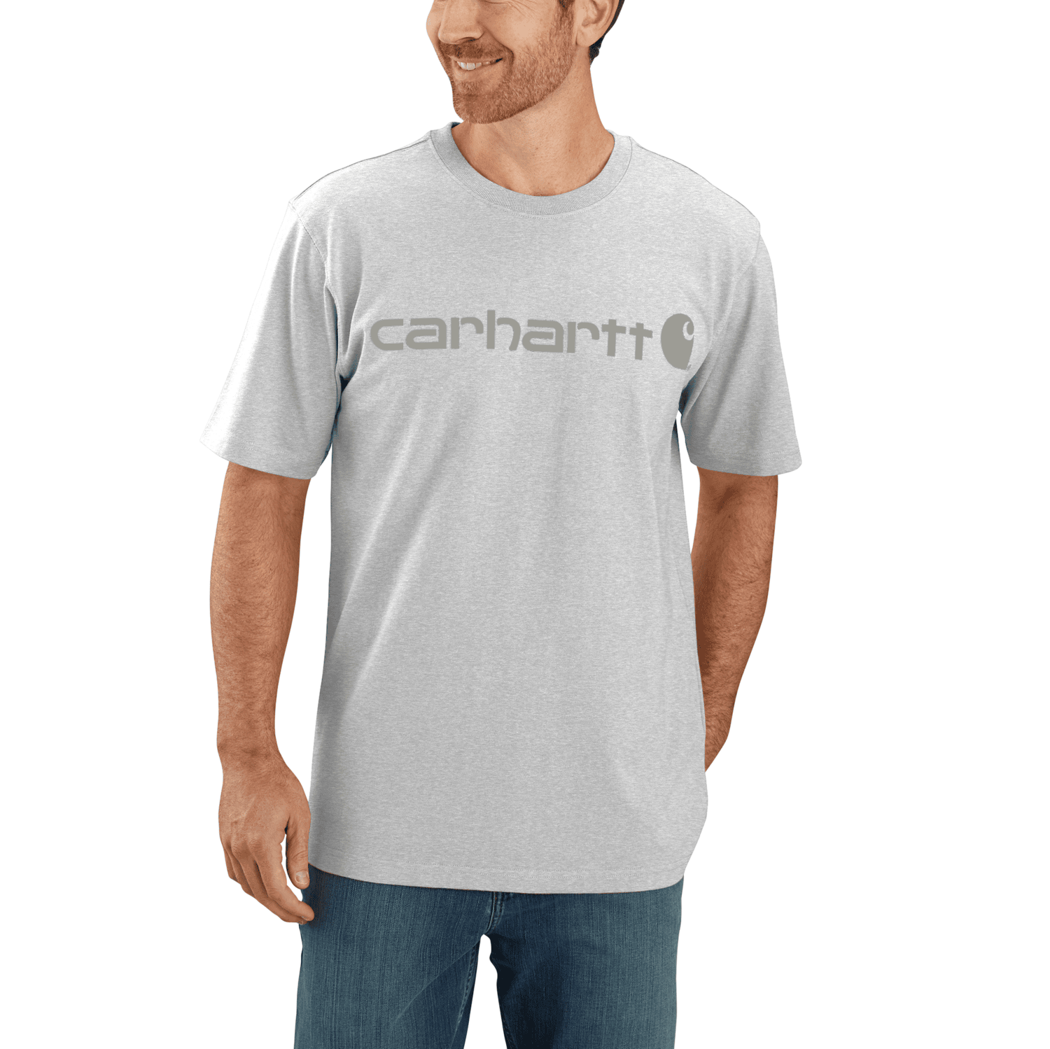 Carhartt Dearborn Relaxed Logo T-Shirt Herr Heather Gray/Gray