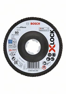 Bosch X-LOCK-tasoliuskalaikat, kallistettu versio, muovilevy, Ø 125 mm, G 40, X571, Best for Metal, 1 kpl