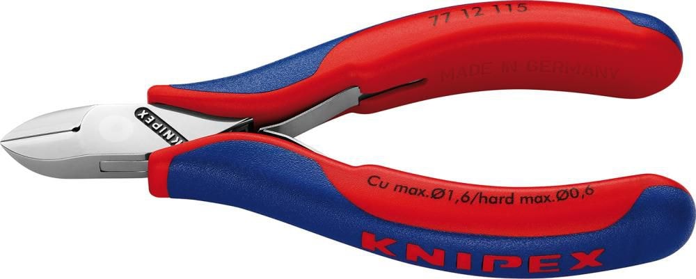 Knipex Elektronikavbitare 7712115 115mm, med fasett, trådklämma, rundat huvud