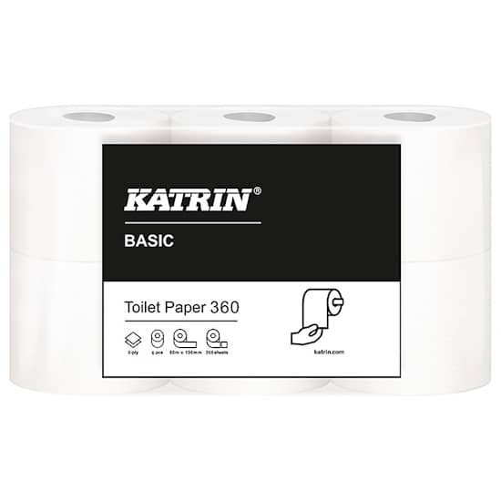 Katrin Toalettpapir Basic fullkule, 42 ruller