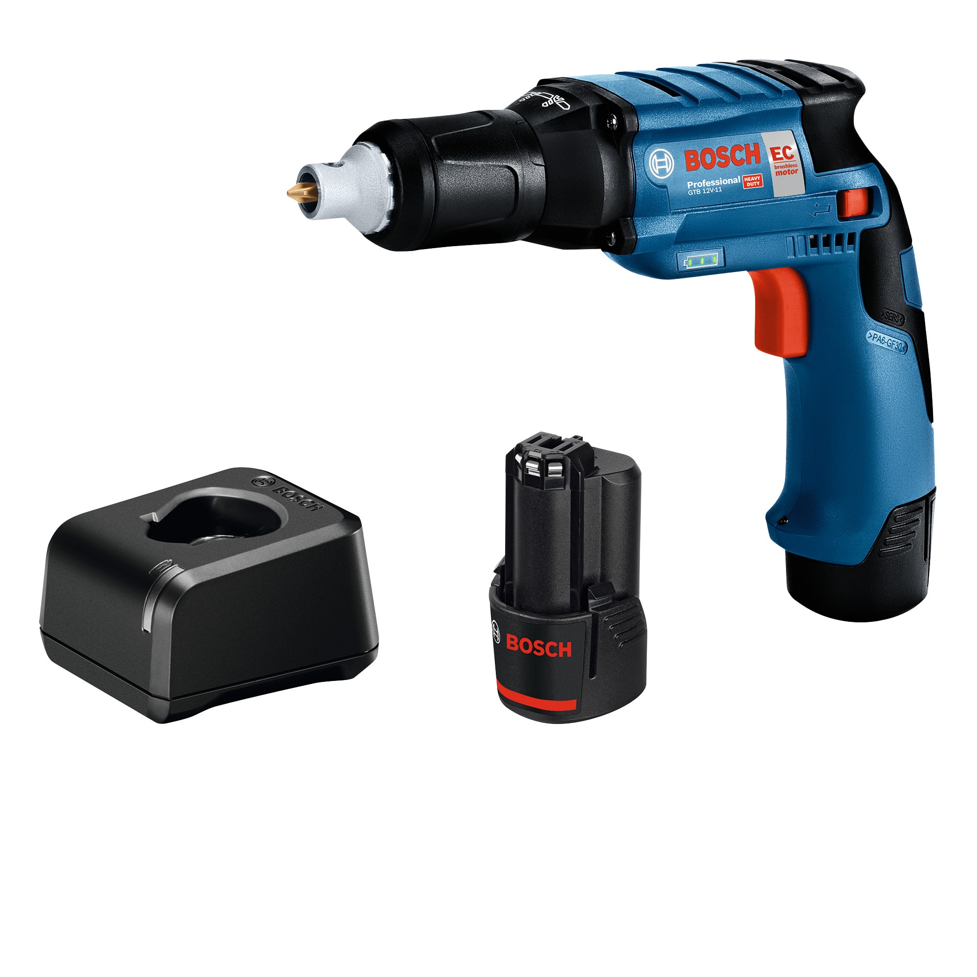 Bosch Gipsskruvdragare GTB 12V-11 med 2x2Ah batterier och laddare