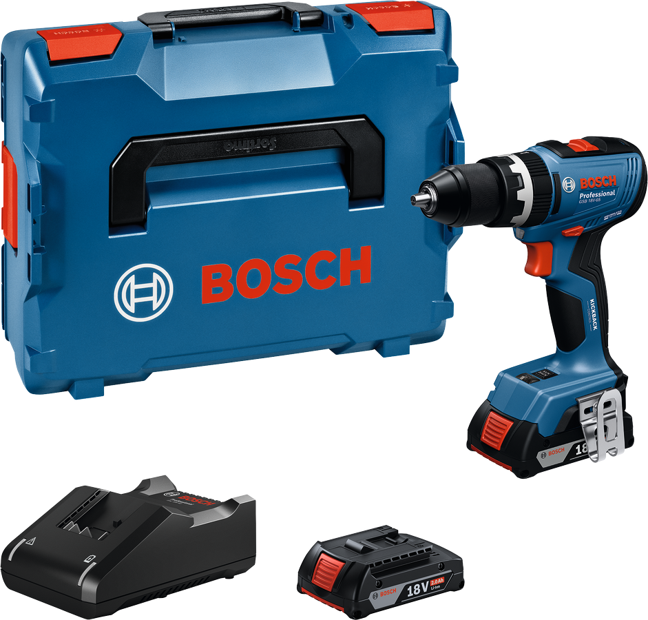 Bosch Slagborrmaskin GSB 18V-65 2X2Ah Lc