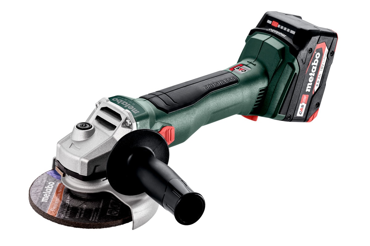 Metabo Vinkelslip W 18 L BL 9-125 med 2x4Ah batterier & laddare