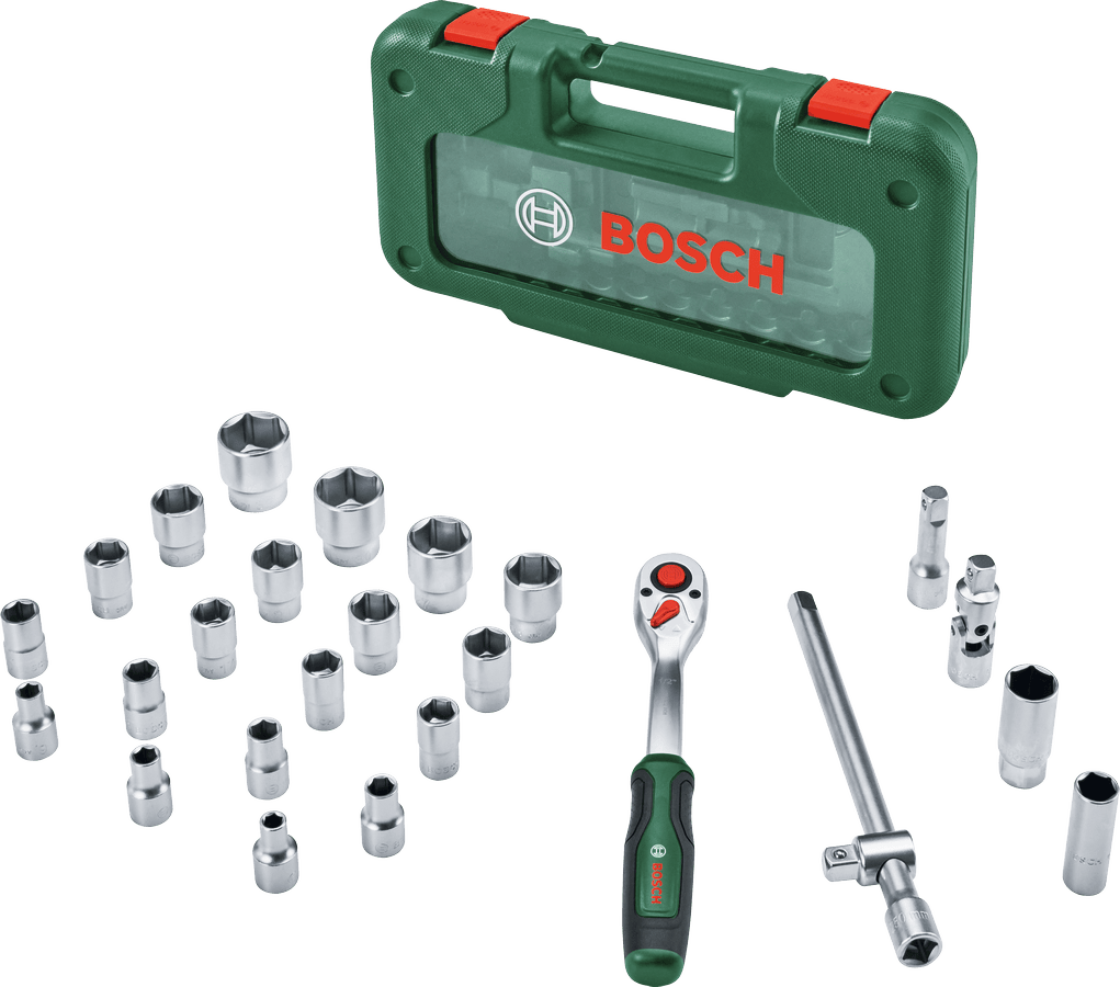 Bosch Hylsnyckelsats Grön 1/2T 26 Delar