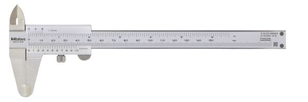 Mitutoyo Nonie skyvelære 530-316 med gjengetabell 0-150mm, 0,05mm, flat pinne