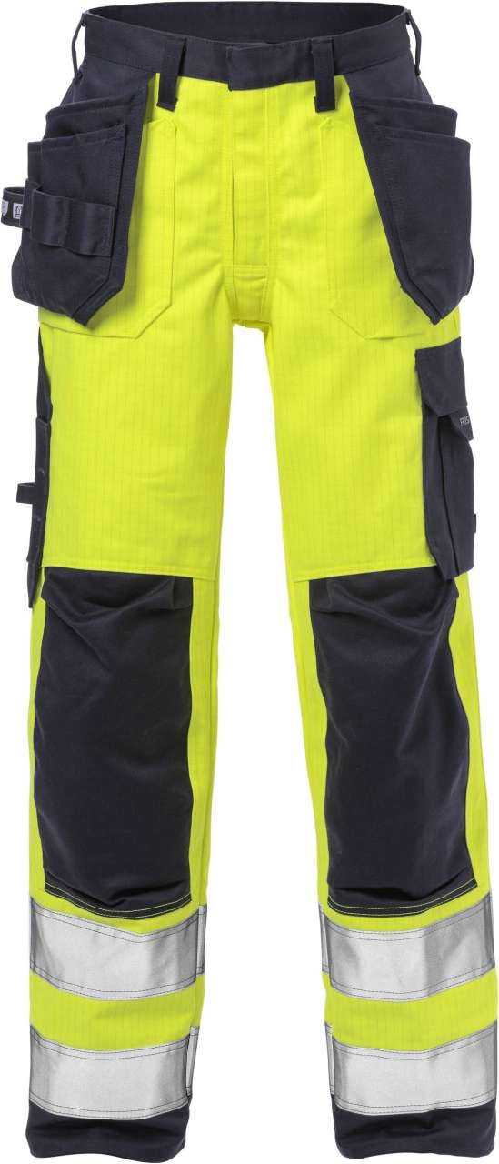 Fristads Palosuojatut High Vis rakentajan housut naisten lk 2 2589 FLAM