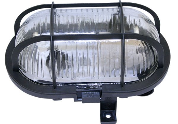 Amiga gitterarmatur E27 robust IP44 60W, svart