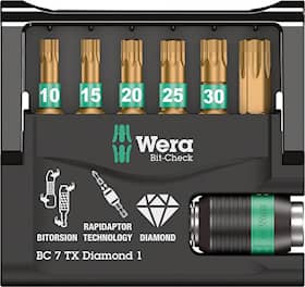 Wera Bitssett Bit-Check Diamond Torx 7 deler