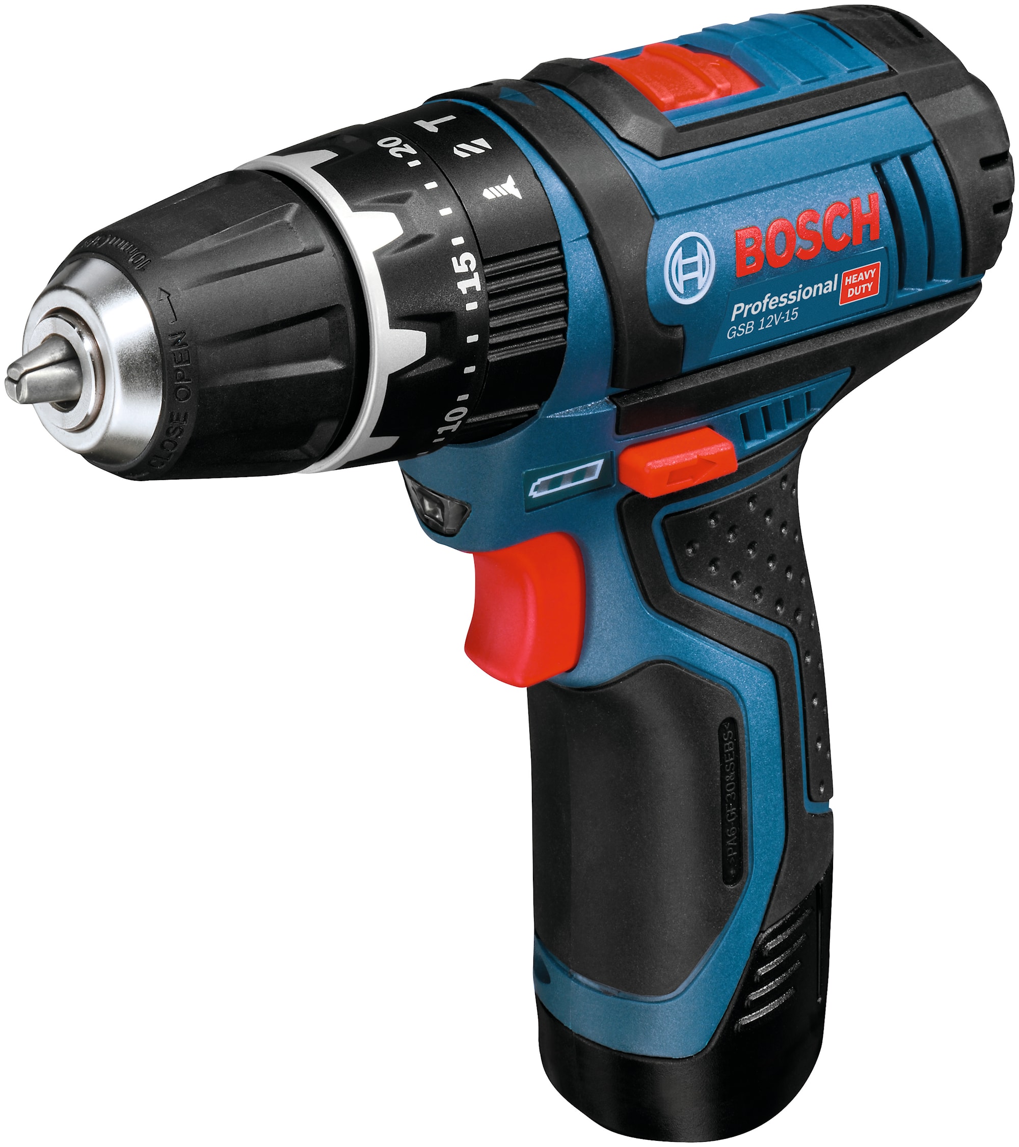 Bosch Slagborrmaskin GSB 10XTB 12V-15 med 2x2Ah batterier och laddare i case
