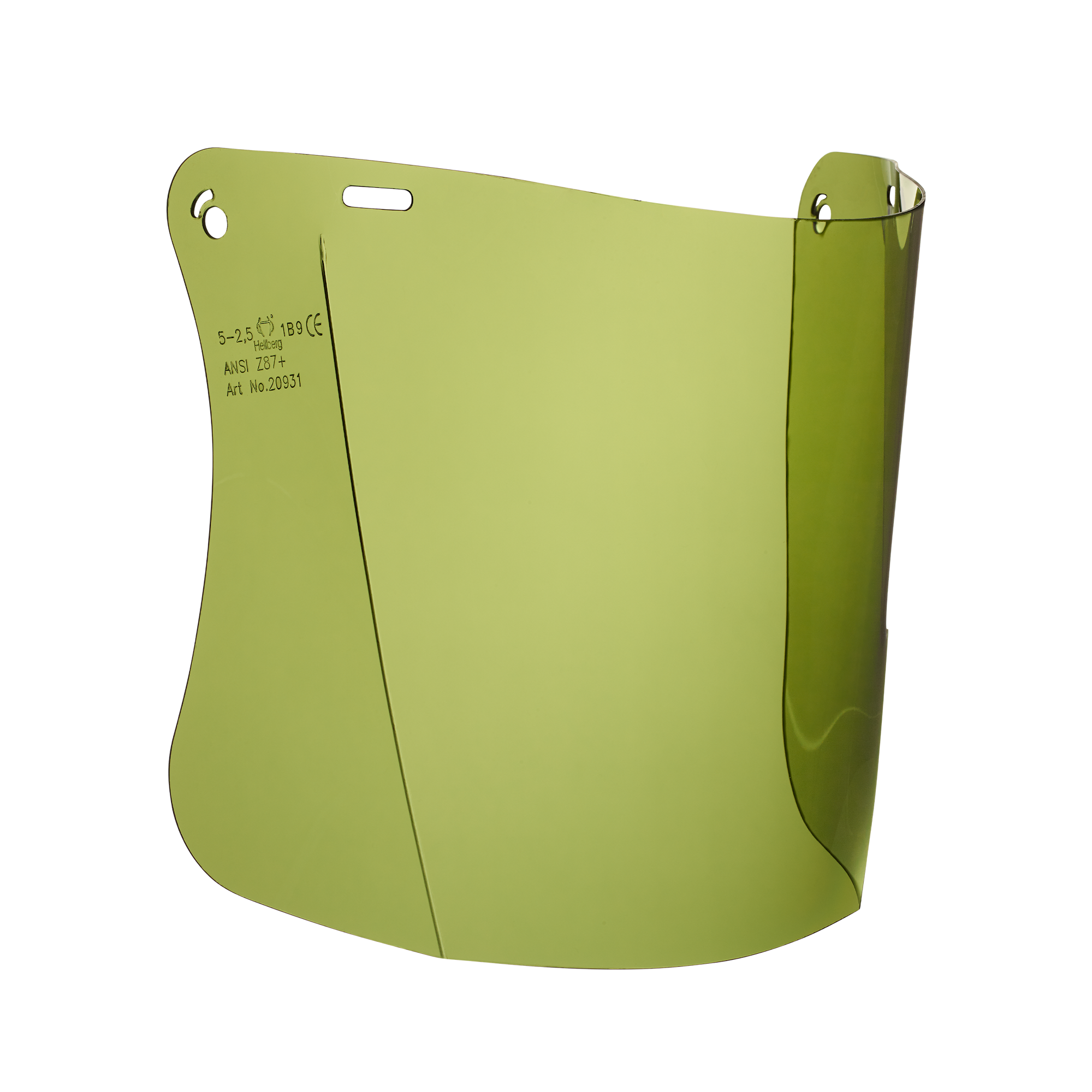 Hellberg Polykarbonatvisir, klar, grönt
