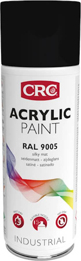 CRC Akryylimaali Mattamusta 400 ml