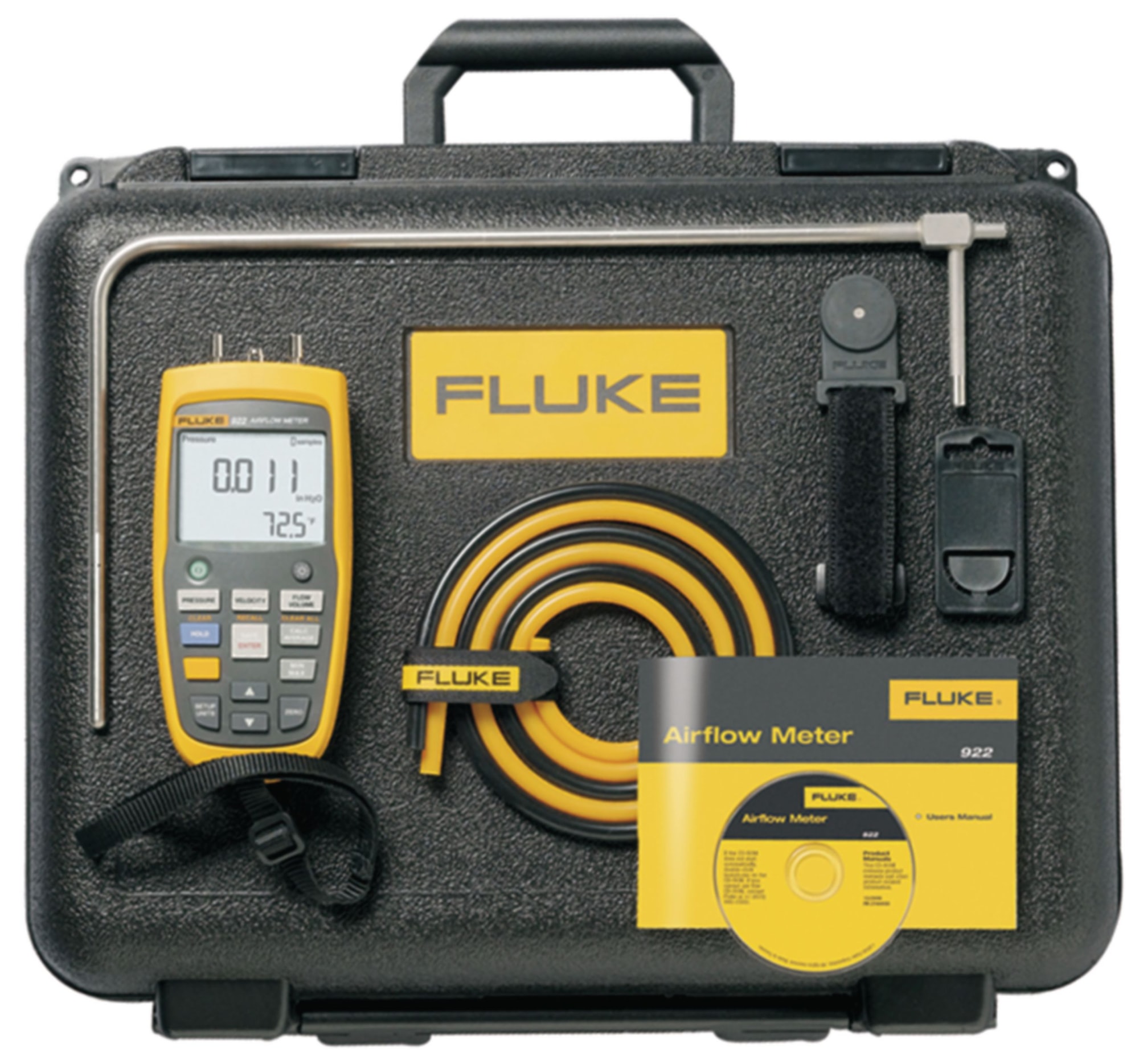 Fluke Luftflödesmätare, sats 1...80 m/s 0...99.999 m³/h 0...+50 °C