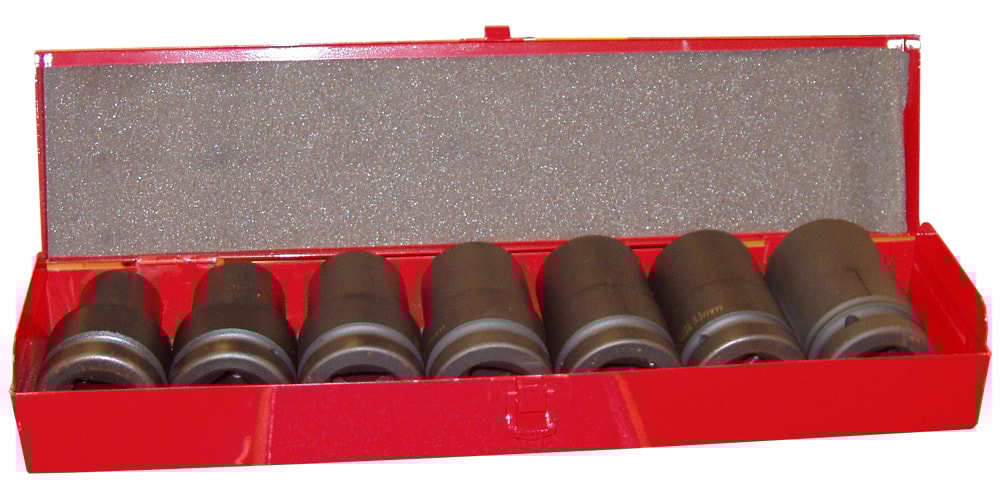 King Tony pipenøkler 1" i sett 24–41 mm 6-kant, 8 deler, lange