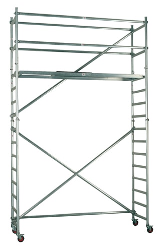 Jumbo rullestillads smalt 74 x178 cm. Arbejdshøjde5,2 m, ståhøjde 3,2 m 7978