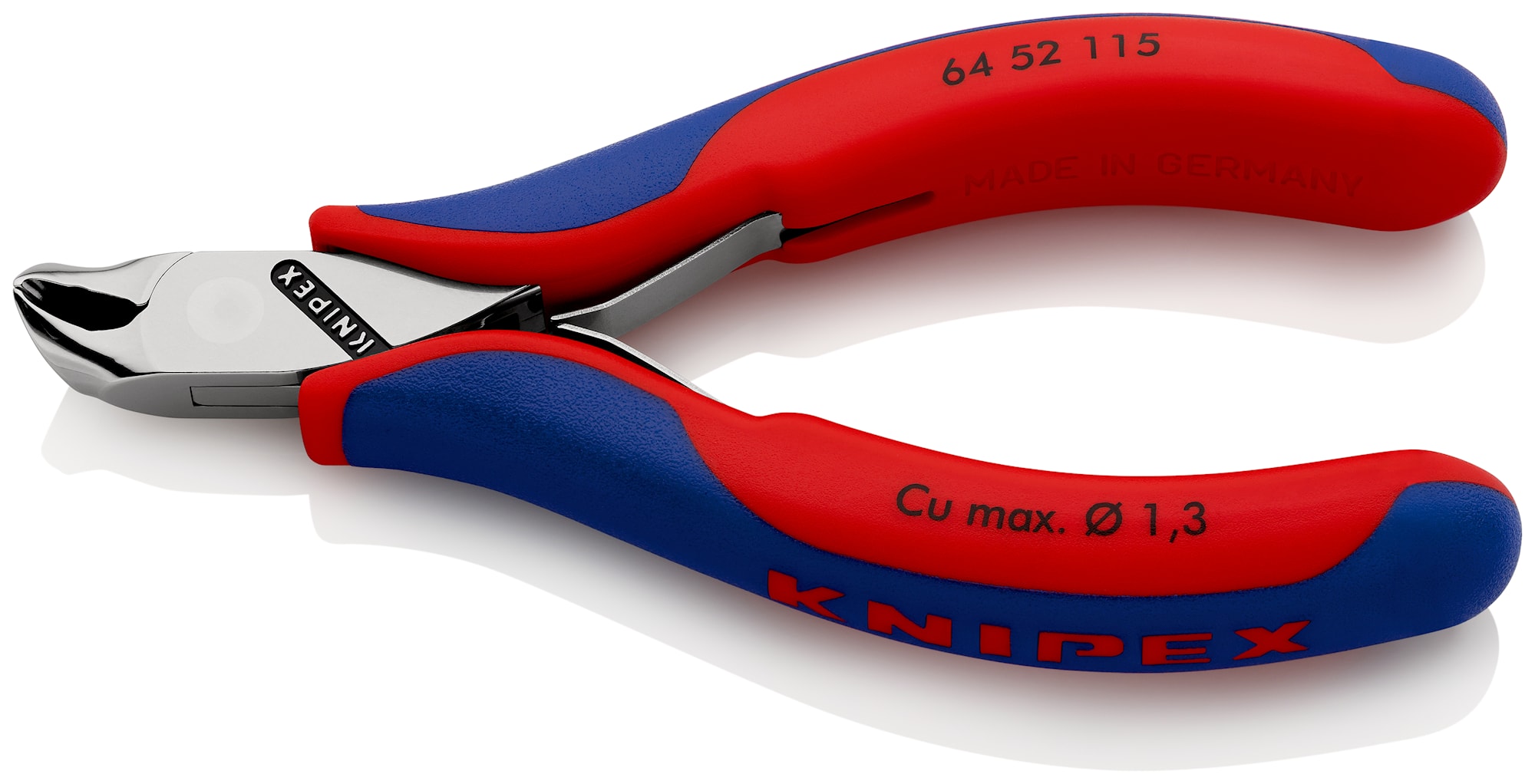 Knipex Elektronikändavbitare 6452115 115mm, utan fasett, litet huvud, vinklade käftar 27gr