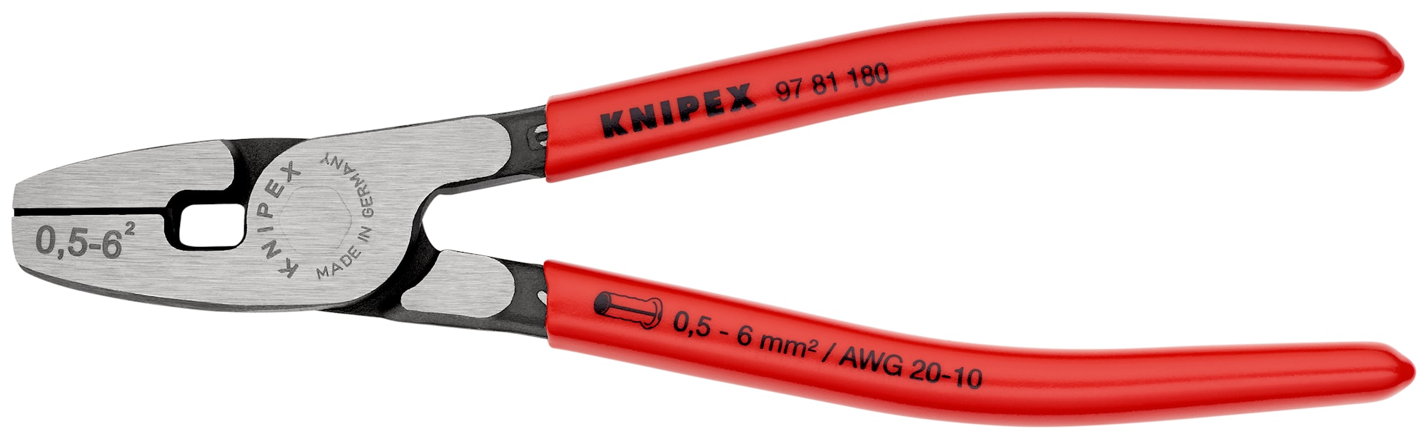 Knipex Presstång 9781180 180mm 0,5-6mm²