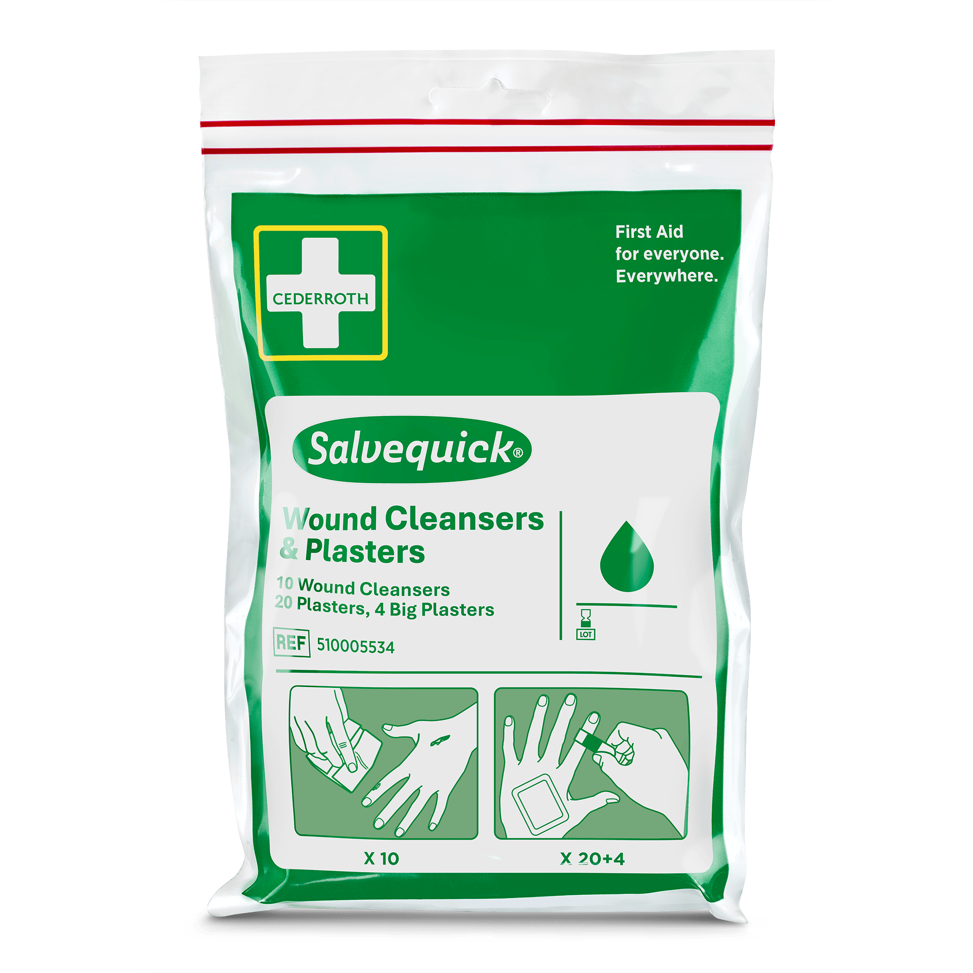 Cederroth Salvequick Plåster och Sårtvättare