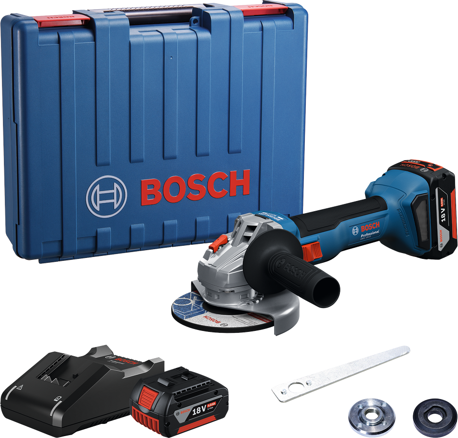 Bosch Vinkelslip GWS 18V-8 125mm 2X4Ah Case