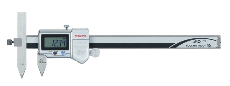 Mitutoyo skyvelære 573-705-20 for hullavstand 0,404-6,4 tommer, justerbare skaft på 0,0005 tommer, IP67, datautgang