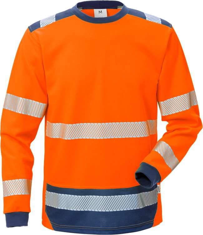 Fristads T-shirt långärmad 7724 THV, Klass 3 Varsel Orange/Marinblå XS