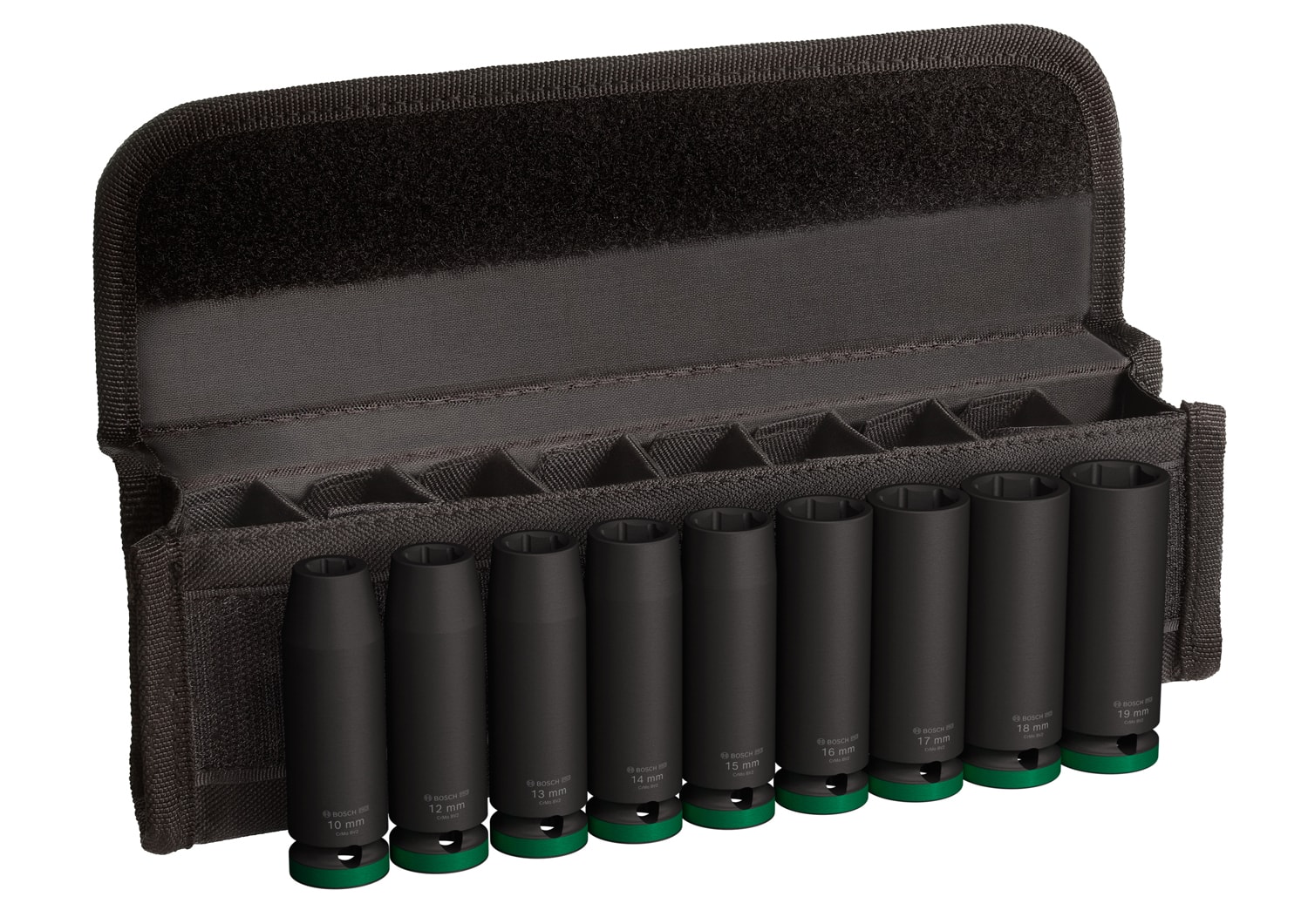 Bosch Hylsset 1/2T 10-19mm L77mm 9-pack