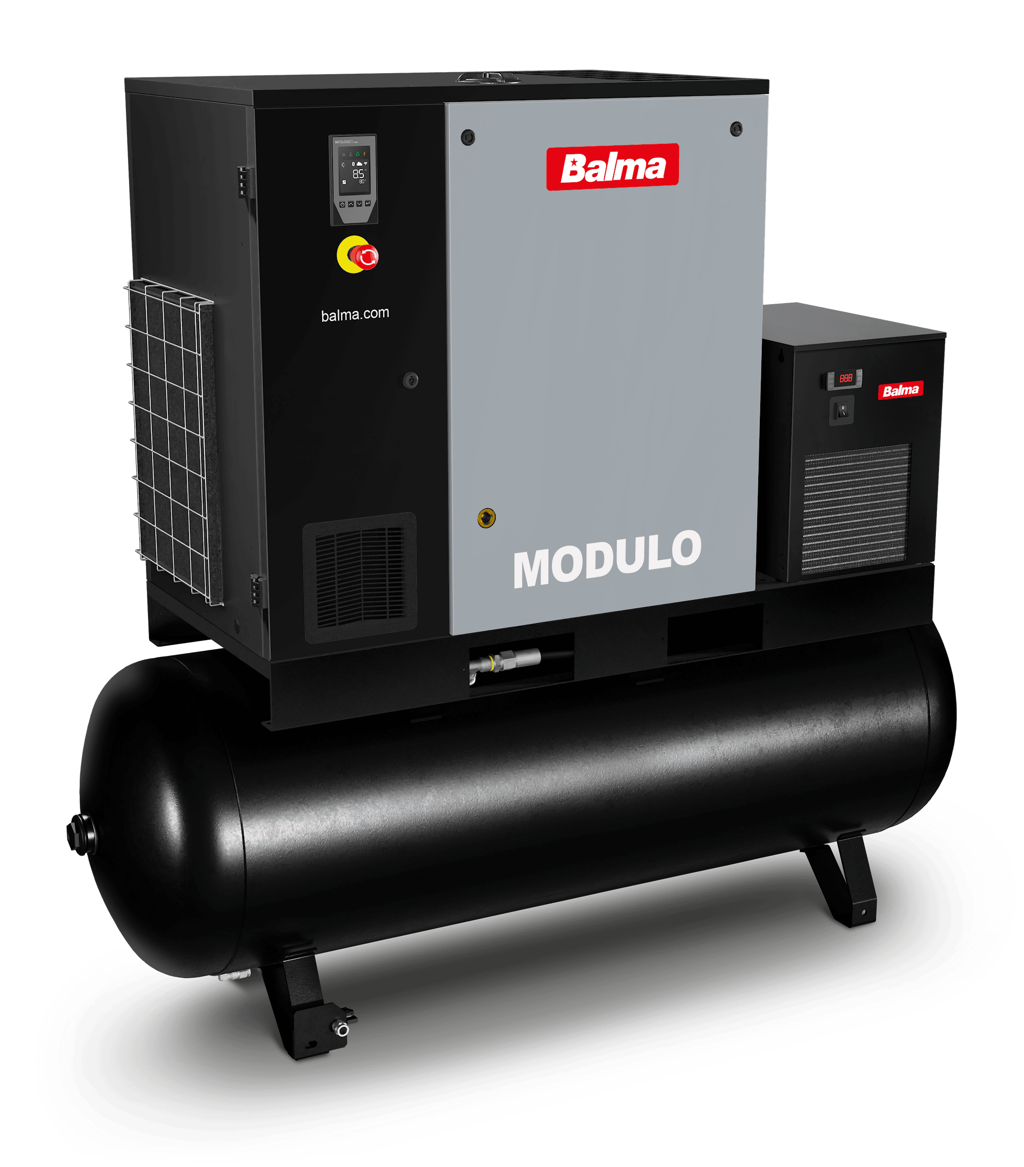 Balma Skruvkompressor Modulo PM.IE 15kW 10 bar 270 l med inverter och kyltork