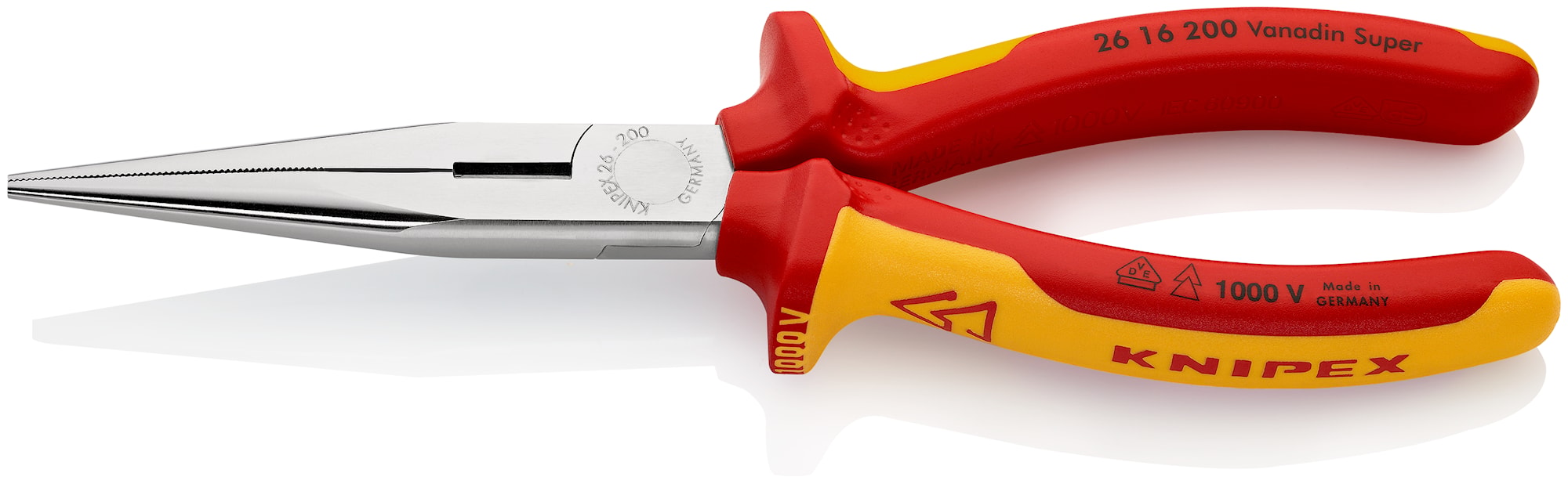 Knipex Flacktång 1000 V med långa käftar