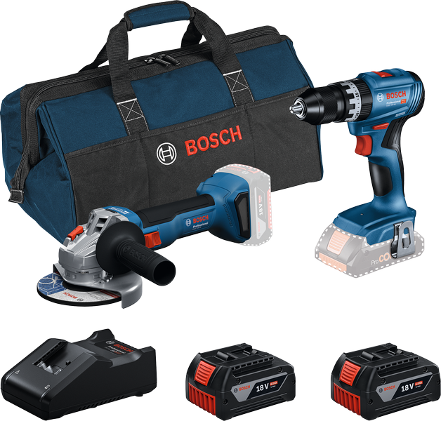 Bosch Verktygsset GSB18V-45 GWS18V-8 2X4Ah GAL