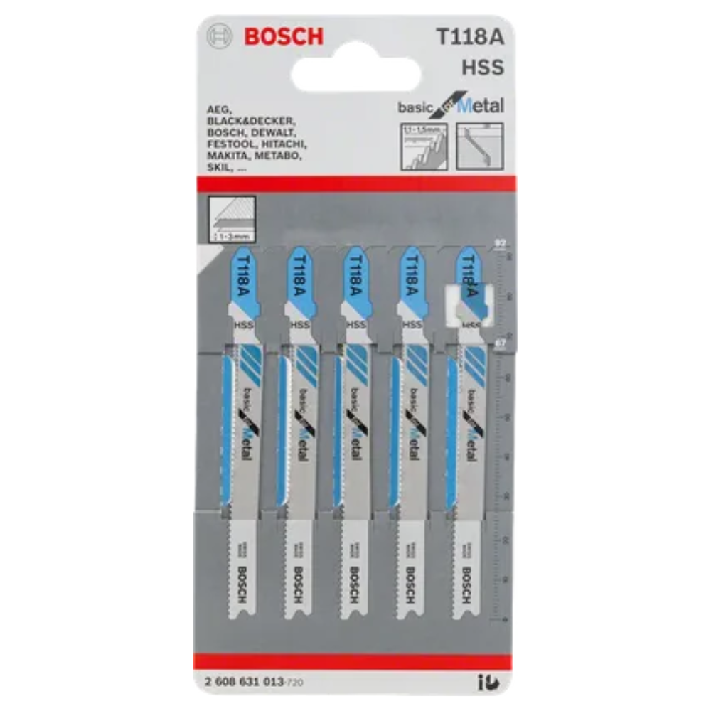 Bosch Sticksågsblad T118A metall 5-pack