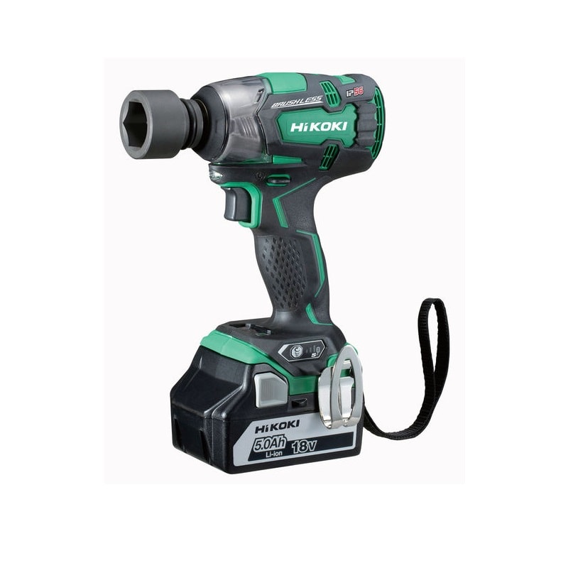 Hikoki Wrench WR18DBDL 1/2" med 2 stk. 5.0Ah-batterier og lader