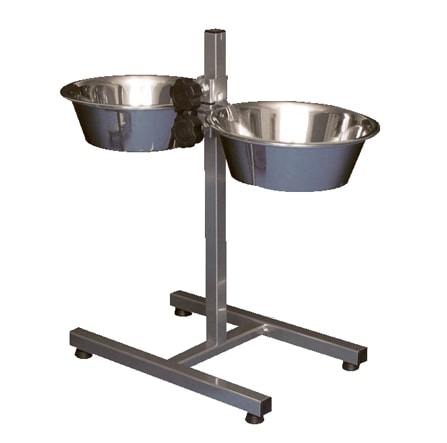 Trixie Matbar ställbar 50 cm inkl. skålar 2x2,8 L