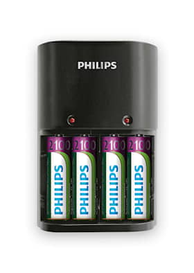 Philips Batteriladdare SCB1490 Inkl 4st AA batterier