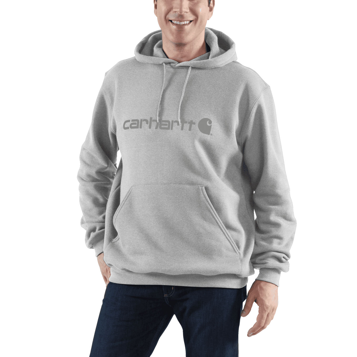 Carhartt Marquette Logo Tröja Herr Heather Gray/Gray